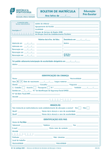 0001 Boletim de Matrícula Educação Pré-Escolar