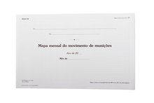 Mapa Mensal de Movimento de Munições (Rosto) - Modelo 816 R (modelo XIX)