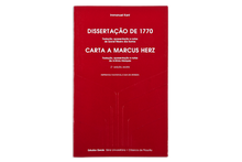 Dissertação de 1770 seguida de Carta a Marcus Herz